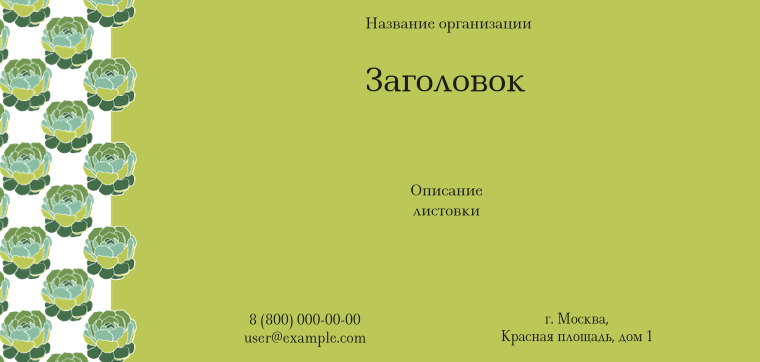 Горизонтальные листовки Евро - Каменная роза Лицевая сторона