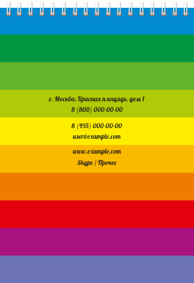 Вертикальные блокноты A5 - Радужные полоски Задняя обложка